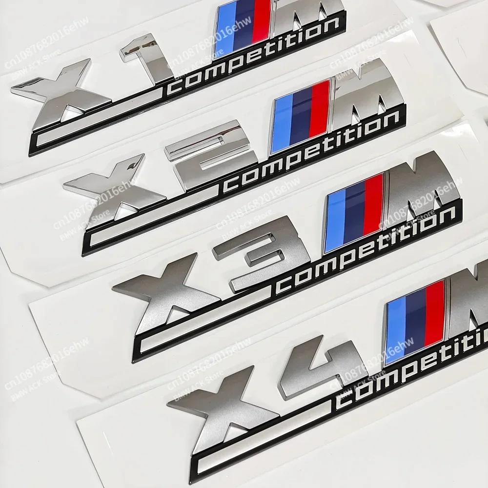 Silver Grey Black X1M X2M X3M X4M X5M X6M X7M X8M COMPETITION Emblems for BMW F97 F98 E70 F85 F95 E71 F86 F94 Car Badge Trunk