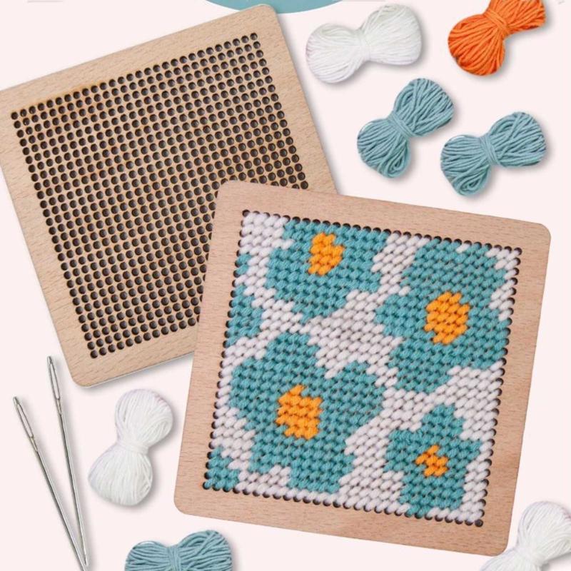 Flower Coaster Crochet Kits Needlepoint Starter Kits with Hook Needlepoint Kits Crochet Starter Kits for Craft Lovers