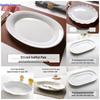 Qianxing Pure White Ceramic Fish Serving Plates