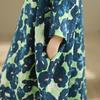 DIMANAF New 2026 Women Plus Size Spring Summer Beach Holiday Long Dress Lady Loose Oversize Maxi Floral Print Cotton Button