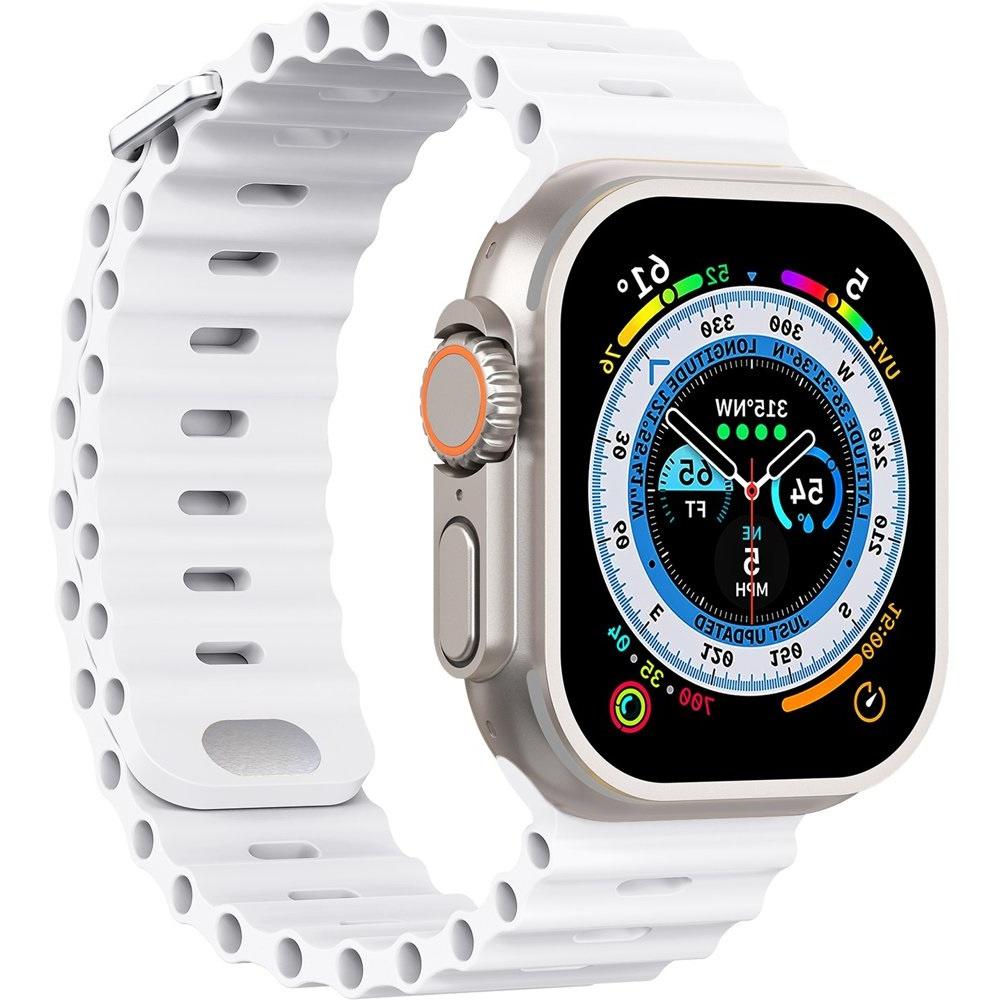 Silicone Strap for Apple Watch 1/2/3/4/5/6/7/8/9/10/11/SE Ultra 1/2/3 42/44/45/46/49mm, White