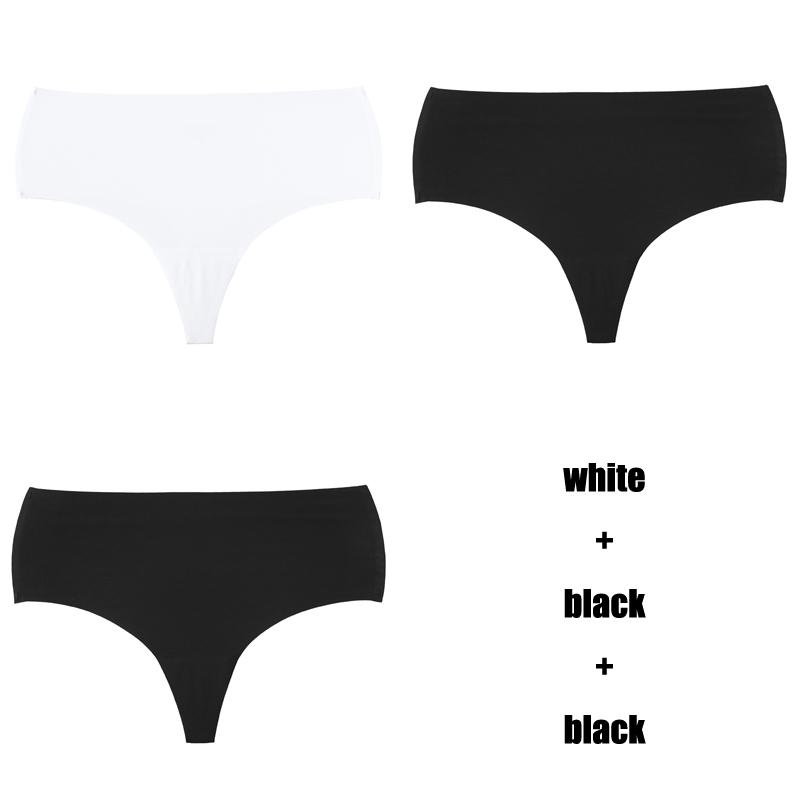 CINOON 3Pcs/Lot Temptation Panties Women Traceless Ice Silk Underwear Sexy High Waist G String Thong Comfortable Bikini Female Lingerie