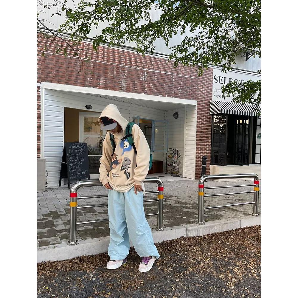 High Waist Summer Cargo Pants Women Streetwear Drawstring  Parachute Pants Women Wide Leg Y2k Trouses
