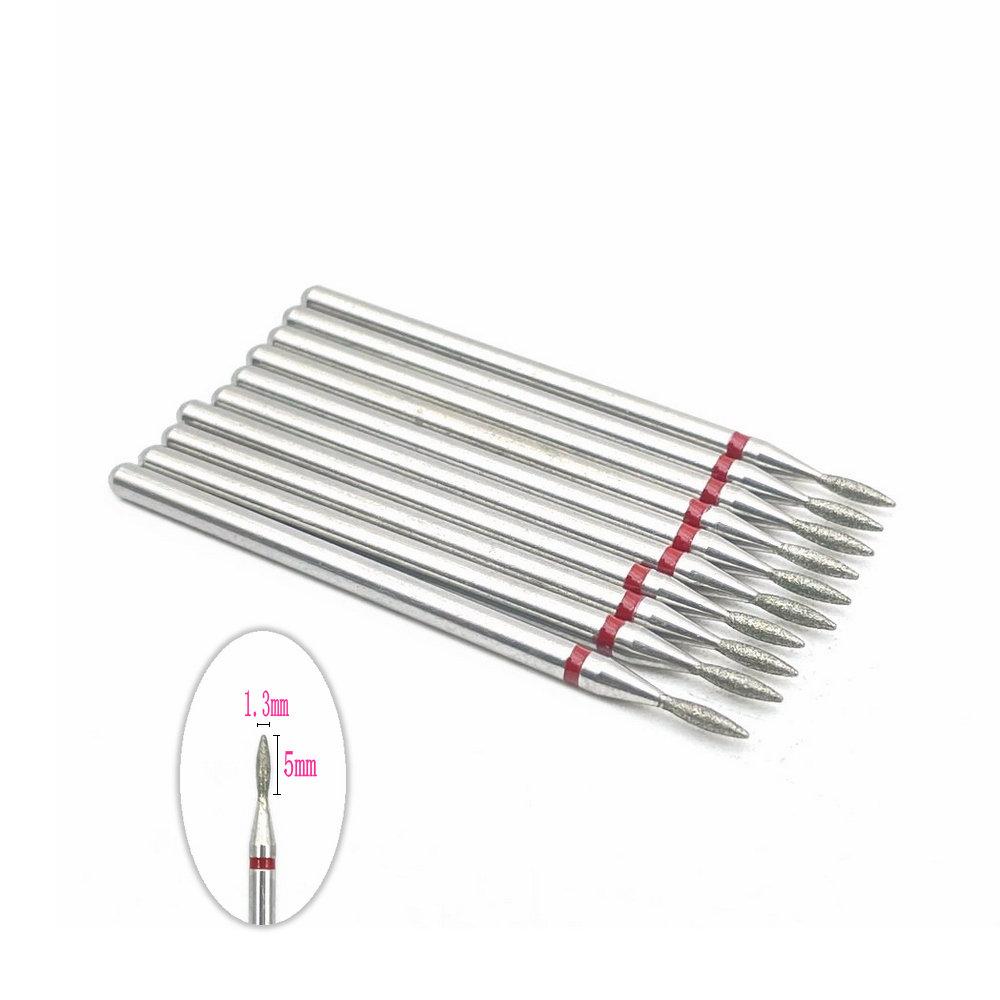 10pcs 2.35mm Shank Diamond Grinding Bur Drill Rotary Drill Dental Grinding Dental Polishing Burs Nail Drill Bits