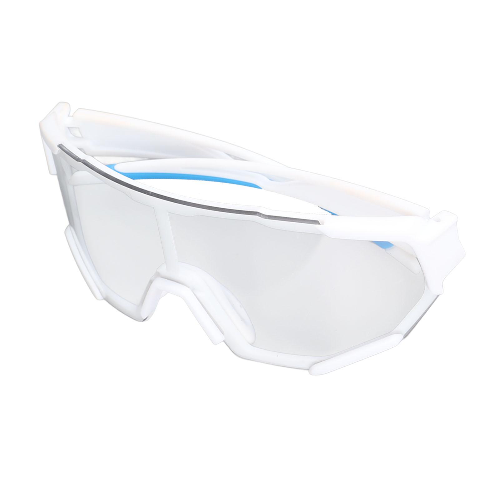 

Cycling Glasses TR90 UV Protection Plain PC Color Changing Sports Sunglasses for Riding Running Fishing White