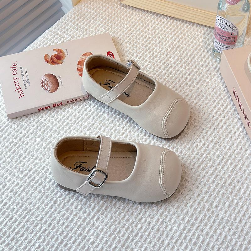 Children's leather shoes, new spring models, loafers, shallow princess shoes, fashionable single shoes, toddler shoes, white shoes, trendy