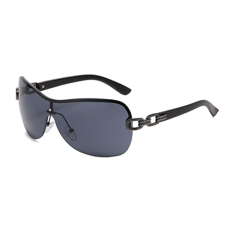 Retro Style One-piece Sunglasses Versatile Wrapped Glasses Fashionable And Integrated, Futuristic Technology Sunglasses