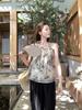 Summer new Chinese style ink dress loose neck suspender skirt gentle sweet small beautiful short skirt