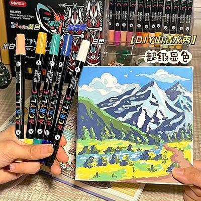 Professioneller Kunstgebrauch48/72-Farben Acrylfarbe Marker, Doppelspitze Fein Und Pinselspitze Stifte, Geeignet Für Stein, Holz, Kalligraphie