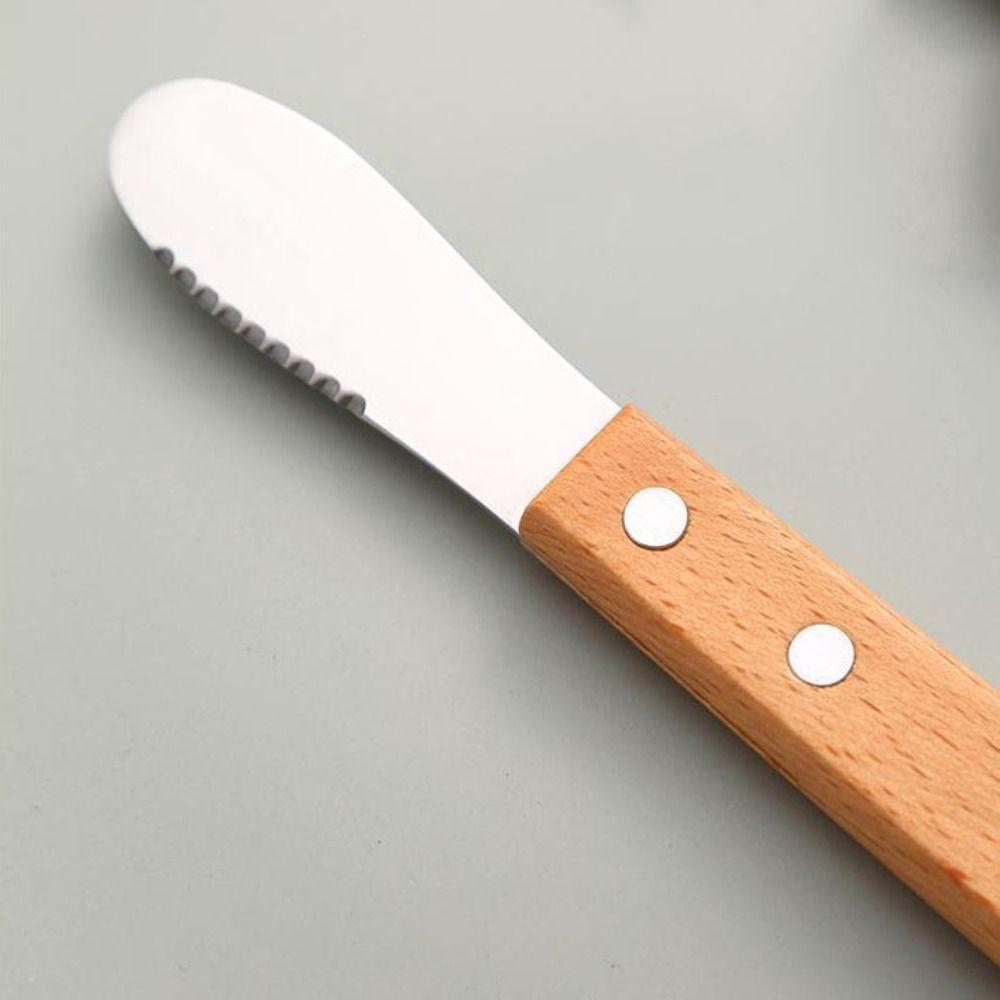 Mini Size Butter Knife Wood Handle Butter Spatula Kitchen Cutlery Jam Spreader  Bread