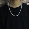 European & American Copper 8mm Zirconia Tennis Chain Necklace - Hip Hop Retro Style Jewelry