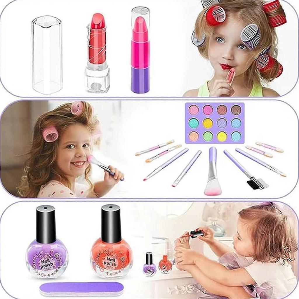 Kids Washable Makeup Girls Toys - Girls Makeup Kit For Kids Make Up Set Real - Pengj