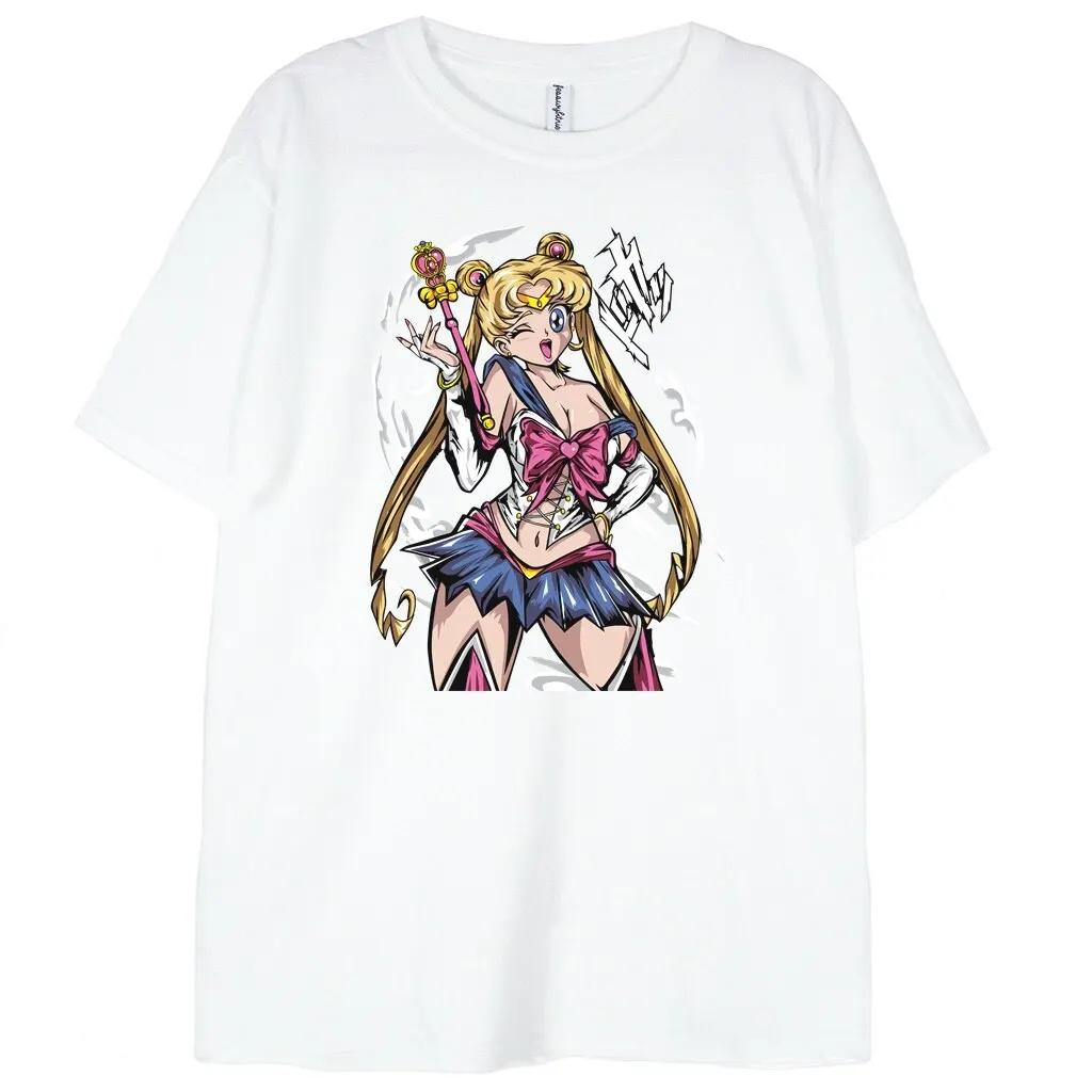 

2026 Cotton Sailor Moon Lost Americana Y2K Casual T-Shirt Men High Quality Parent-child Soft Fashion Comfortable Summer Tee ... S разноцветный