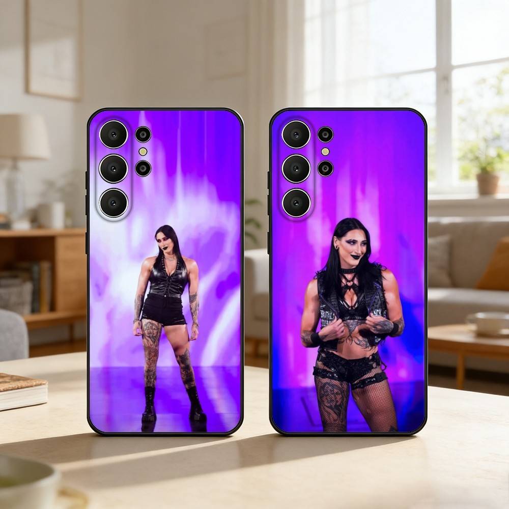 R-Rhea Ripley Wrestler Phone Case For Samsung S26,S25,24,23,22,30,21,10,9,Ultra,Plus,Lite,Black Soft Case