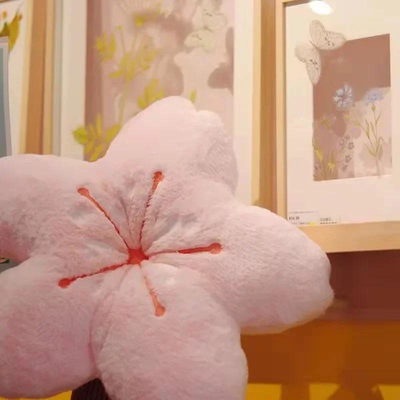 Pink Cherry Blossom Pillow Ultra Soft Velvet Office Chair Sofa Cushion Bedroom Living Children's Room Decoration Floor Cushion