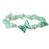 Fashion Trendy Anniversary Amethyst Gravel Cute Butterfly Natural Stone Crystal Elastic Beaded Low Price Bracelet Versatile