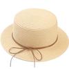 New Flat-top Flat-brimmed Summer Visor, Sun Protection, Travel Straw Hat, Leather Rope Decorative Hat with Sun Hat