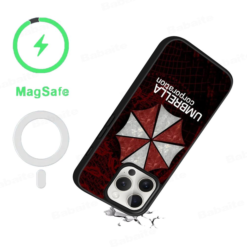 Resident Evil Umbrella Phone Case Magnetic Case For iPhone 16 14 13 12 11 15 Pro Max Plus For Magsafe Wireless Charge Cover