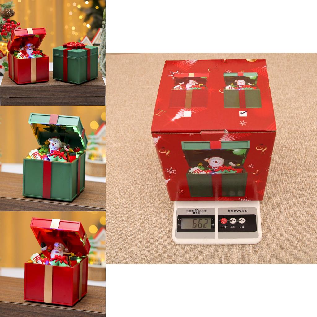 Snowman Santa Claus Gift Shape Design Music Box With Lighting For Christmas Decorations