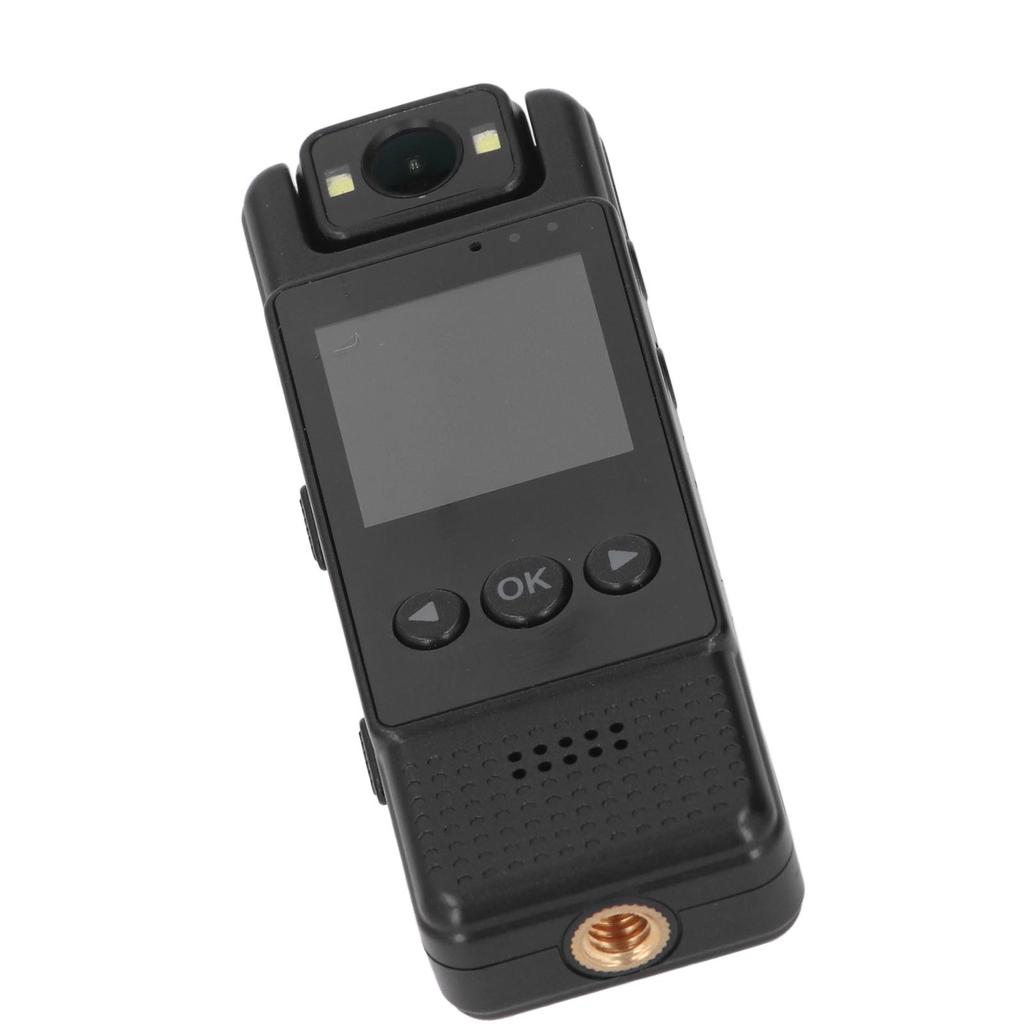 Body Video Recorder Black 1080P Portable 180° Rotatable Lens 1.3 Inch LCD Screen Supports Back Clip