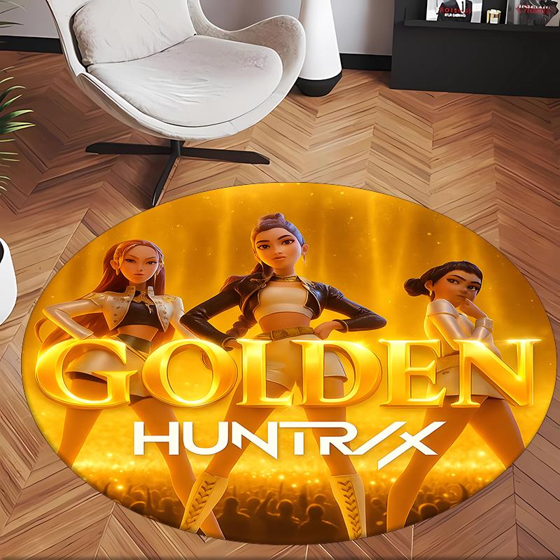 Huntrix (20) Kulatý kancelářský koberec Dekorativní podlahový koberec do kanceláře, ložnice, obývacího pokoje a domácího prostoru