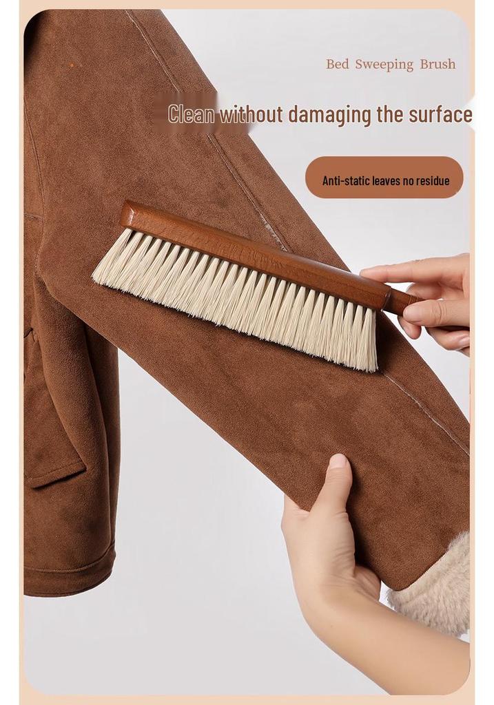 Large Soft Bristle Bed & Carpet Cleaning Brush with Long Handle