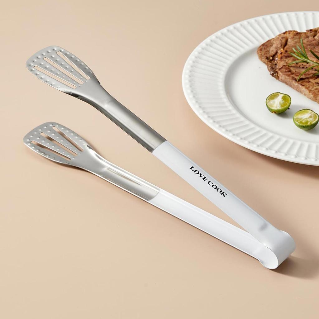 BBQ Tongs 304 Stainless Steel Food Tongs Anti-Scald Bread Steak Clip Kitchen Utensils Versatile Grilling Serving Tongs