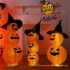 Halloween Light-Up Pumpkin Lantern Decorations for Storefront and Bar Scene