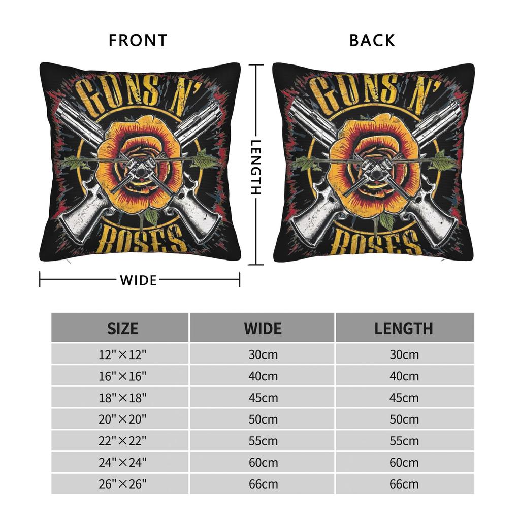Rock Music Band G-Guns N Roses Pillowcase Printing Polyester Cushion Cover Gift Throw Pillow Case Cover Bed Zippered 45*45Cm