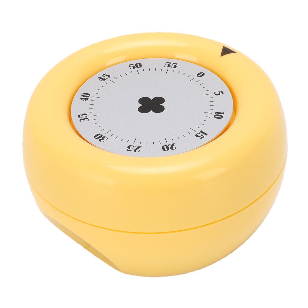 Kitchen Visual Timer Magnetic Visual Cooking Mechanical Timer with Loud Alarm for Nap Alarm Study Reminder Creamy Yellow