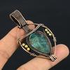 Tibetan Turquoise Pendant, 999 Copper Wire Wrapped Gemstone Jewelry, Handmade Pendant, For Thanksgiving