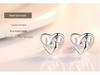 Higu E0046 S925 Silver Hollow Heart-Shaped Cartilage Stud Earrings
