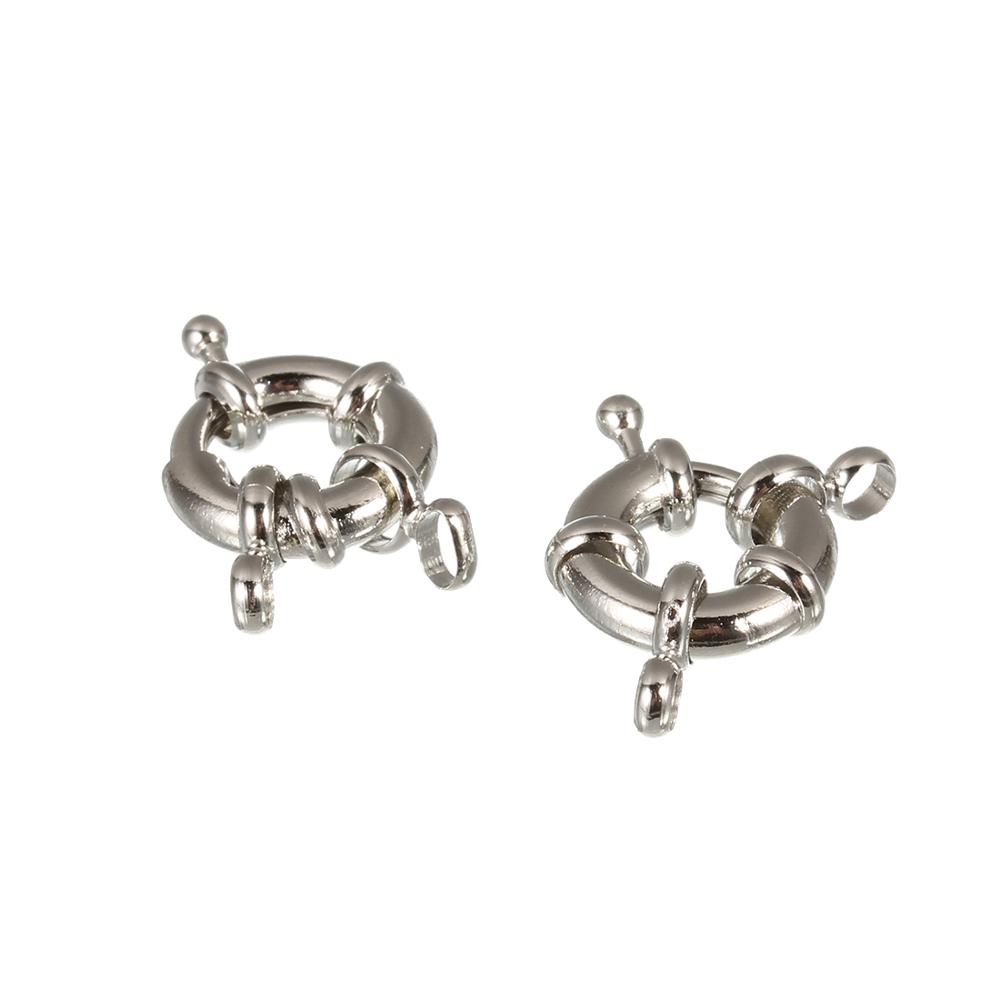 

10pcs Copper Sailor Clasps Connector Fit Charm Bracelets End Clasps DIY Jewelry Making Findings Round Clavicle Necklace Clasp 9mm out diameter
