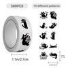 500pcs cartoon black cat roll roll stickers laptop scrapbook diary decoration guitar helmet water cup DIY stickers