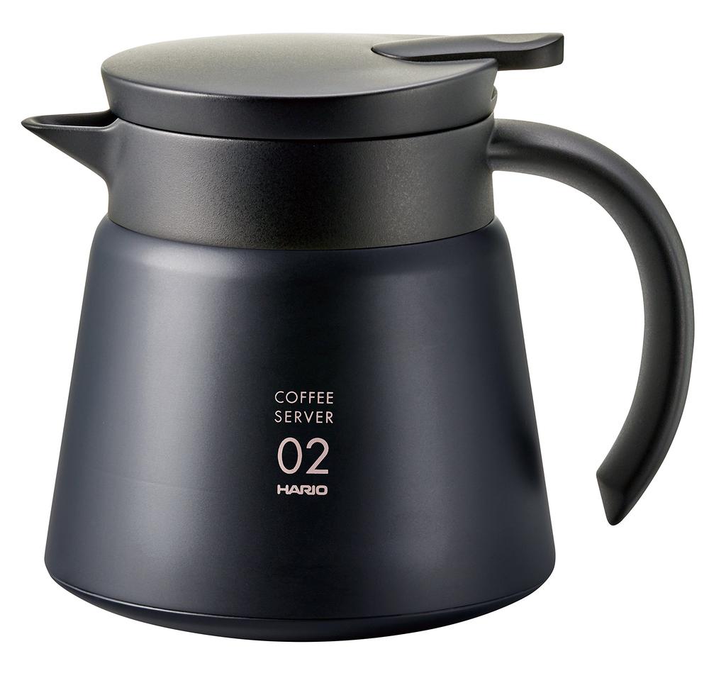 HARIO V60 Insulated Stainless Steel Server, 600ml, Black, VHS-60B