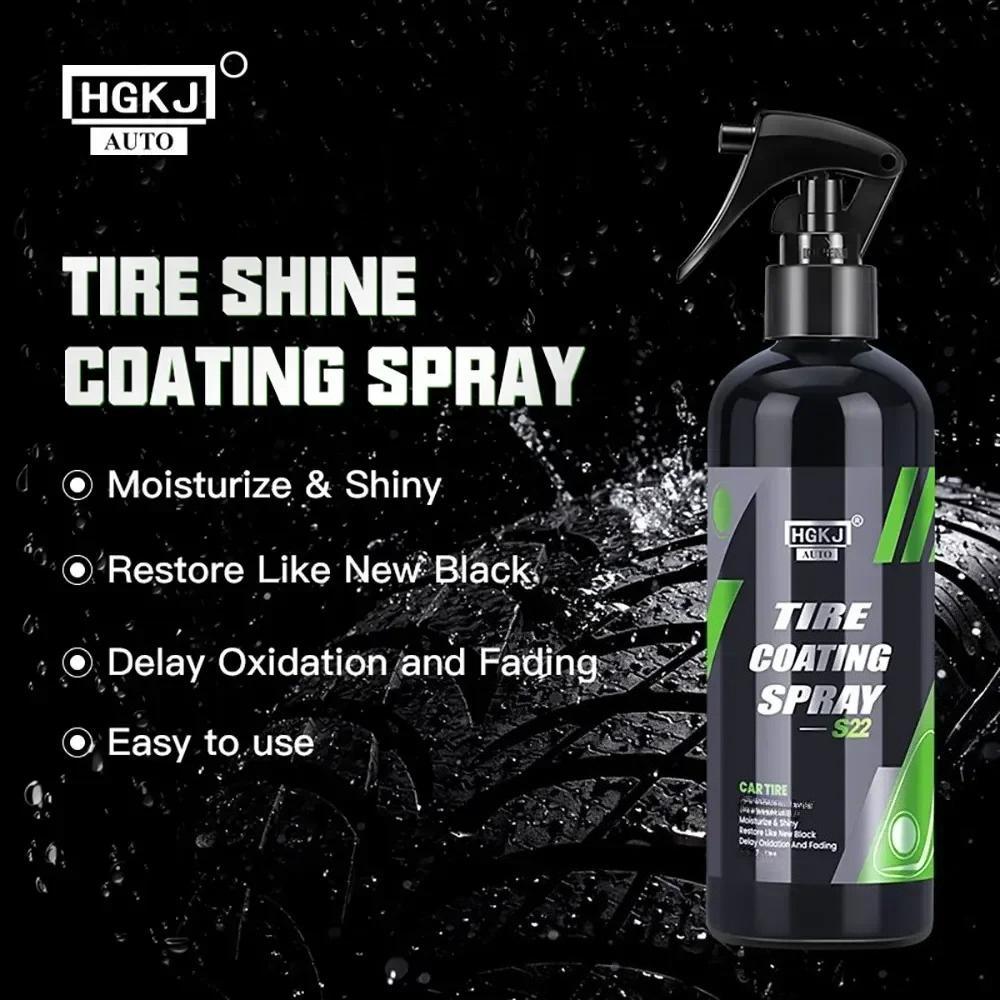 Car Tire Gloss Spray - Hydrophobic Sealant Wax for Wheel Re-Black Shine & Auto Care