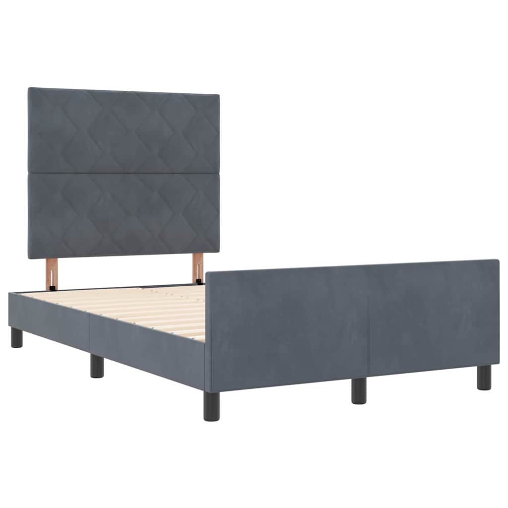 Boxspring Bed with Headboard Dark Grey 120 x 190 cm Velvet