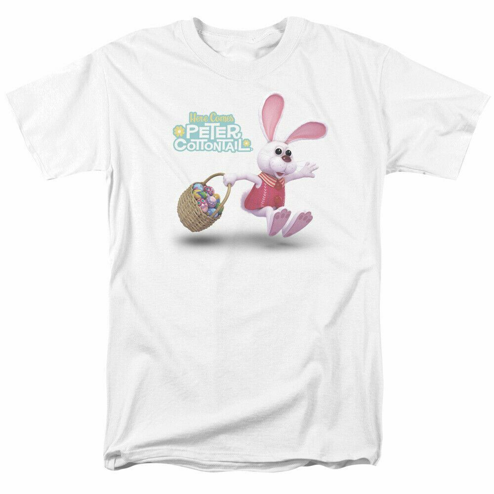 Here Comes Peter Cottontail Hop Around T Shirt Mens Licensed Movie Tee White XXXL
