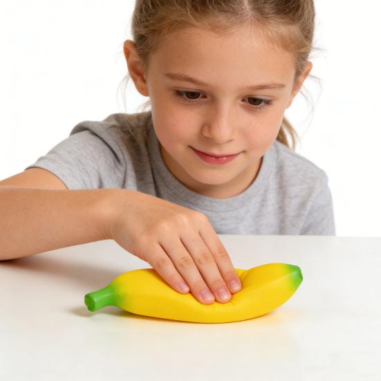 Banana Squeeze Toy Soft Stress Relief Toy for Kids Adults Stretchable Banana Fidget Toy for Concentration And Relaxation at Work School
