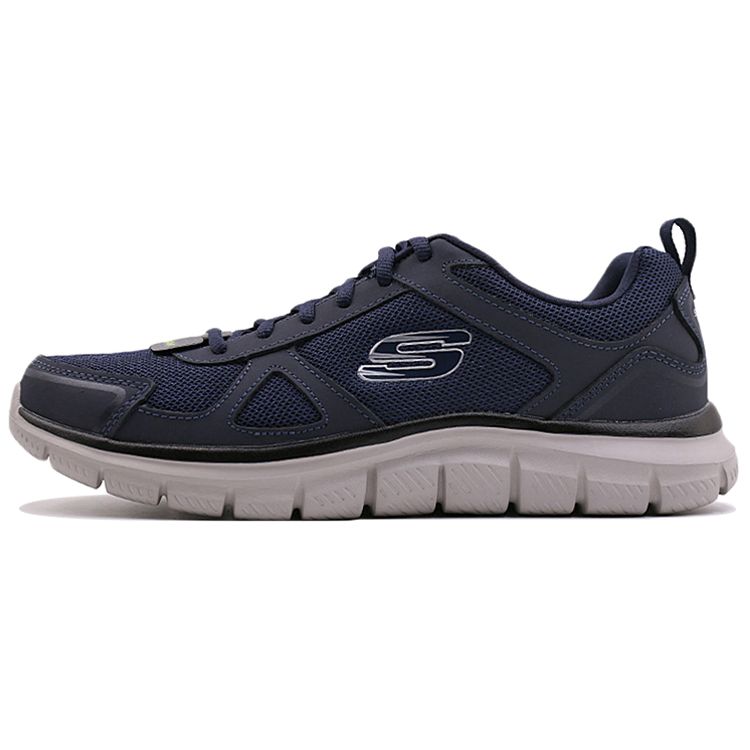 Skechers Track Fabric Synthetic Leather Comfortable Retro Low-Top Lifestyle Casual Shoes Men sneaker Navy-Blue 52631-NVY 39.5