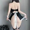 Anime Kawaii Maid Uniform Women Sexy Cosplay Lingerie Costume Lace Headband Leg Ring Waistband Dress and Panties Set Outfits