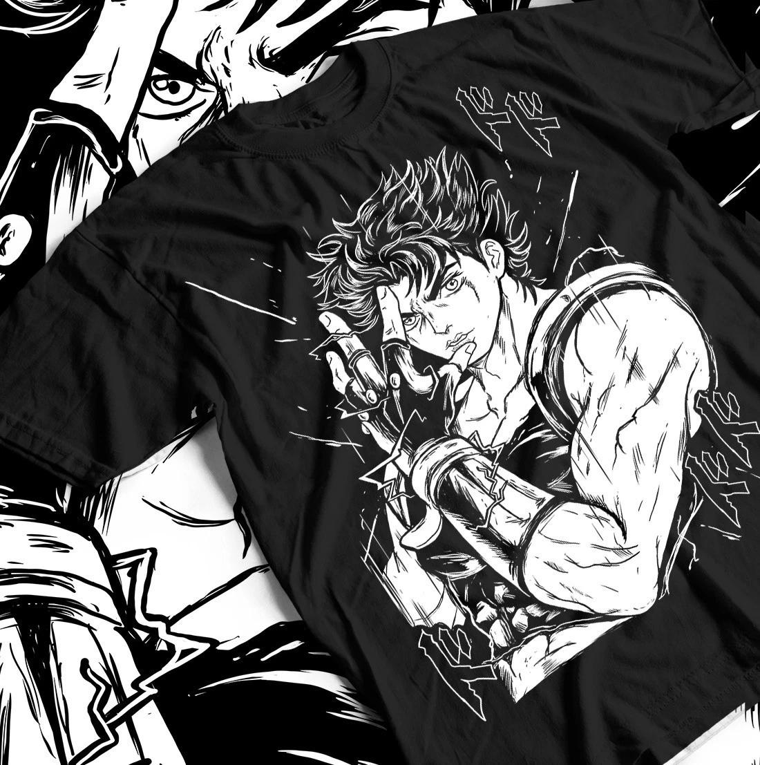 JoJo s Bizarre Adventure T-shirt, Jonathan Joestar Giorno Giovanna, Anime Manga M