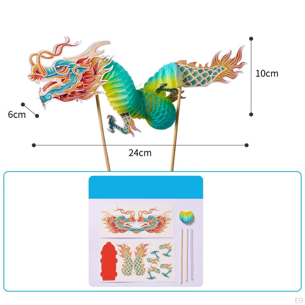 Chinese Year Dragon Garland Lantern Folded 3D Ornaments Hanging Decoration for Shops