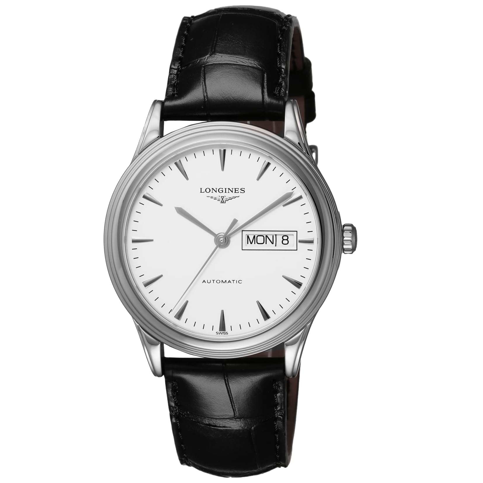 

Watch FLAGSHIP Flagship Automatic Winding Daily Waterproof Sapphire Glass Silver Dial Stainless Steel Black [Longines] Men s L4.899.4.12.2 [Item] срібний