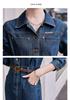 Trendy Slimming Denim Dress for Women - 2026 Spring/Autumn Style with Waist-Cinching, Flattering Fit & Lapel Design