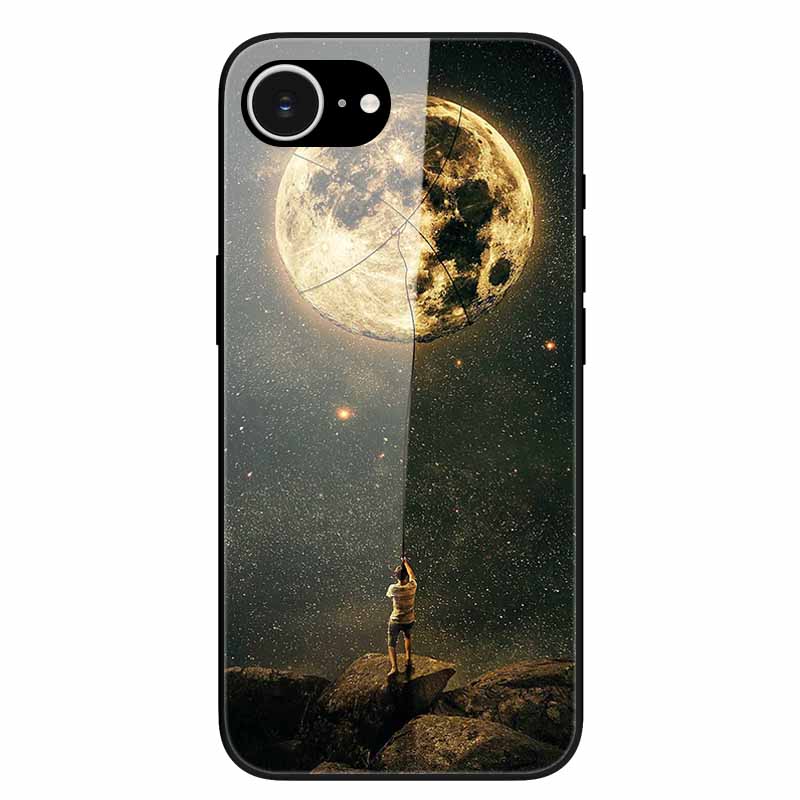 For iPhone 16E 2025 Case Black Bumper Tempered Glass Hard Phone Cases for iPhone16e 16e Back Cover for iPhoneSE SE 2025 Cool New
