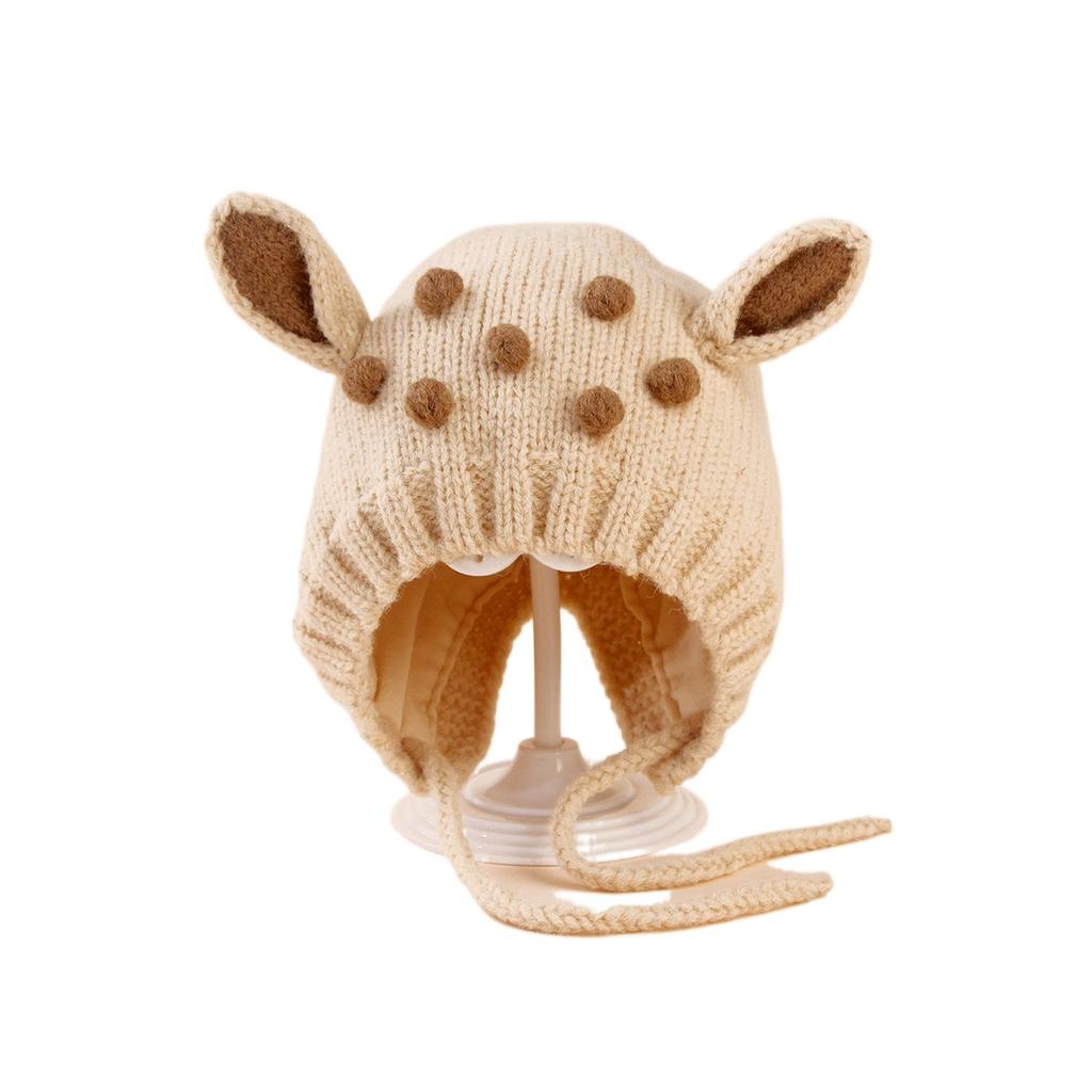 Teplá kojenecká pletená čepice Rozkošná dětská čepice Nové čepice pro miminka Jelenče Batole