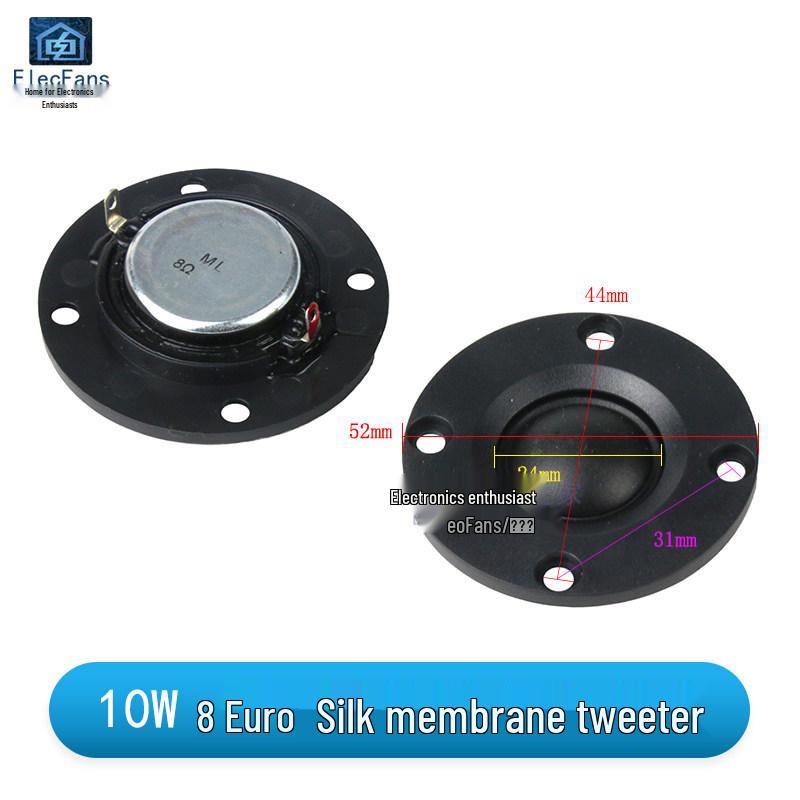 2-inch Round Neodymium Magnet Audio Speaker with Silk Diaphragm, 52mm, 8 Ohm/4 Ohm, 10W.