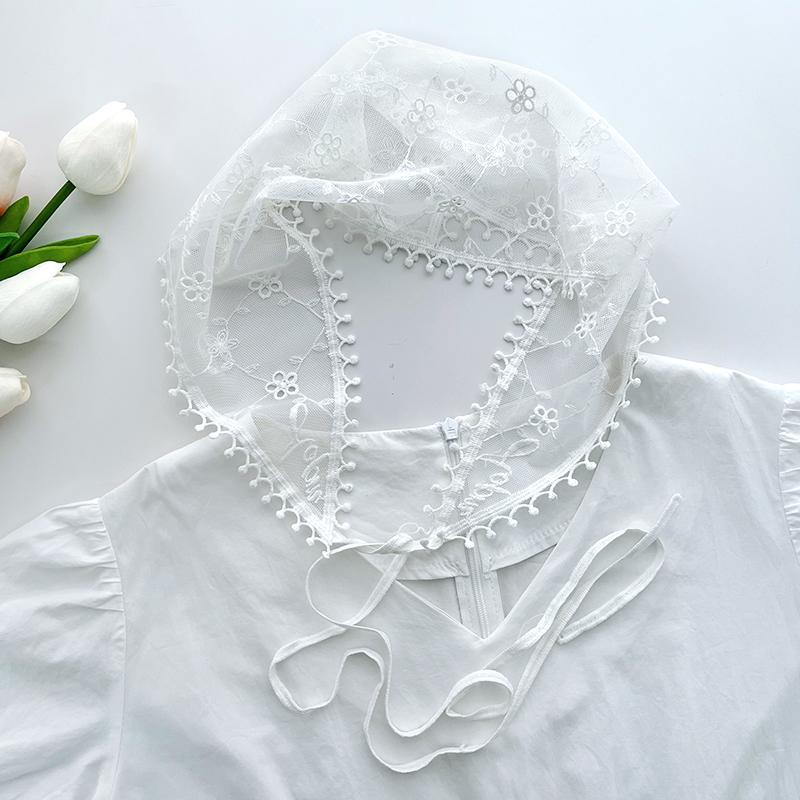 Korean version of idyllic fashion Spice Girl crochet triangle scarf headscarf women's bag head spring and summer headband lace French square scarf