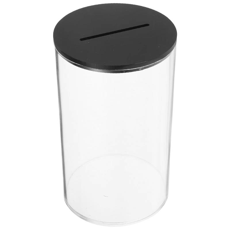Modern Clear Acrylic Saving Jar Shatterproofs Design Easy Coin Access Safe For Kids Home Office Use
